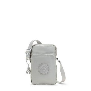 Torba Na Telefon Kipling Tally Metallic Crossbody Srebrne | PL 1846BE